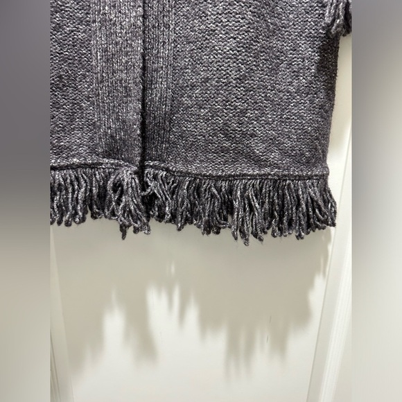 Marisa Christina Women's  Sweater Cardigan Fringe Gray Wool  Boho Large - Picture 5 of 8